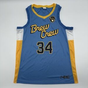 Milwaukee Brewers‎ Giannis Antetokounmpo Basketball Jersey Mens Medium ESPN NBA